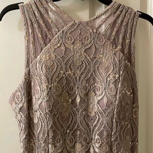 R & M Richards Petite Size Sleeveless Lace Round Beck Fit & Flare Dress (new)